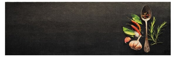Dywanik kuchenny, wzór w przyprawy, 60x180 cm, aksamit