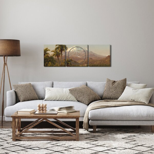 Obraz - Frederic Edwin Church, Tamaca Palms, reprodukcje (z zegarem) (90x30 cm)