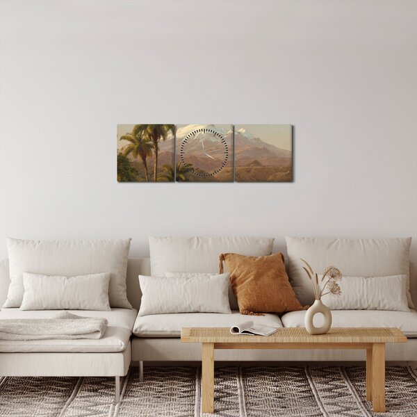 Obraz - Frederic Edwin Church, Tamaca Palms, reprodukcje (z zegarem) (90x30 cm)