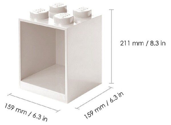 Zestaw 2 dziecięcych szarych półek ściennych LEGO® Brick