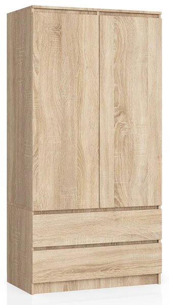 Szafa Na Ubrania Do Sypialni Z 2 Szufladami Dąb Sonoma B0-R73