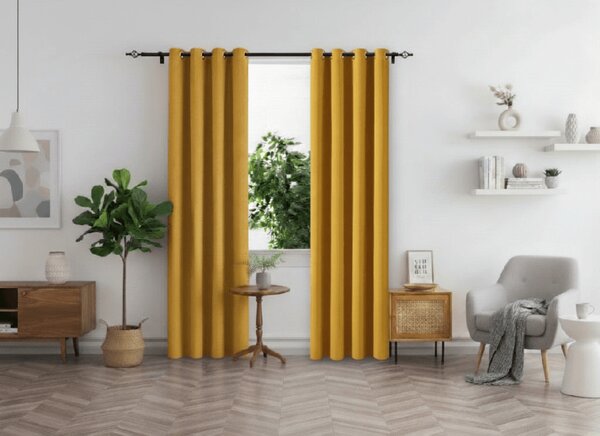 2x żółta zasłona OXFORD 140x250 cm