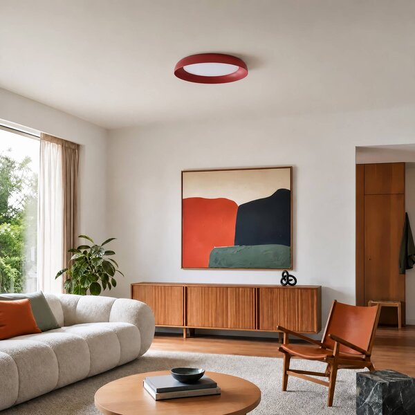 Lampa sufitowa Florie Lindby, czerwony, salon / jadalnia, tworzywo sztuczne, nowoczesny