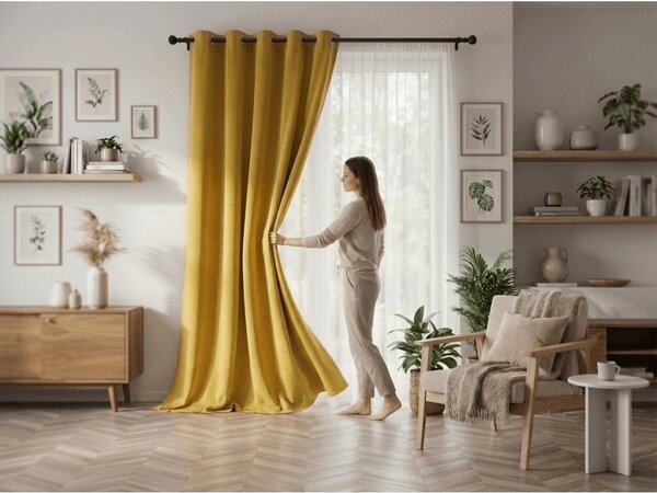 2x żółta zasłona OXFORD 140x250 cm