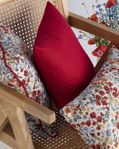 Zestaw poduszek do salonu Red Popy Flower