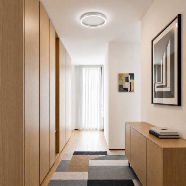 Lampa sufitowa Rotundo Lucande, możliwość ściemniania, aluminiowy / szary / cynkowy, salon / jadalnia, tworzywo sztuczne, nowoczesny