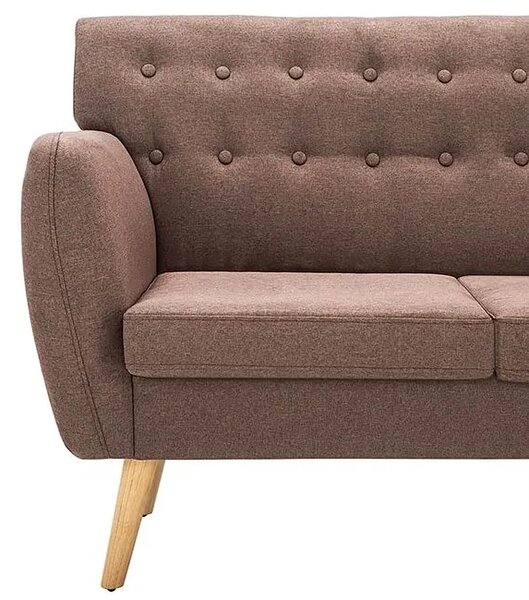 3-osobowa brązowa sofa pikowana K0-T64