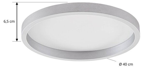 Lampa sufitowa Rotundo Lucande, możliwość ściemniania, aluminiowy / szary / cynkowy, salon / jadalnia, tworzywo sztuczne, nowoczesny