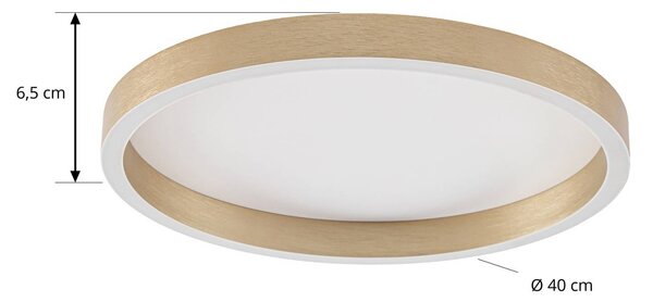 Lampa sufitowa Rotundo Lucande, możliwość ściemniania, mosiężny / złoty, salon / jadalnia, tworzywo sztuczne, nowoczesny