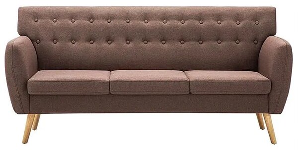 3-osobowa brązowa sofa pikowana K0-T64