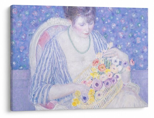 Obraz - Frederick Carl Frieseke, The Basket of Flowers, reprodukcje (70x50 cm)
