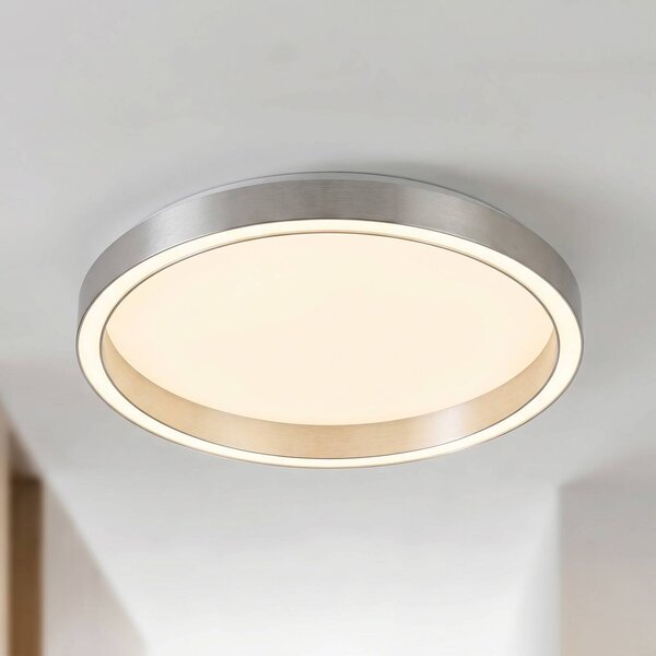 Lampa sufitowa Rotundo Lucande, możliwość ściemniania, aluminiowy / szary / cynkowy, salon / jadalnia, tworzywo sztuczne, nowoczesny