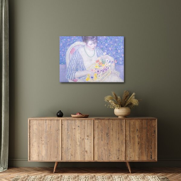 Obraz - Frederick Carl Frieseke, The Basket of Flowers, reprodukcje (70x50 cm)