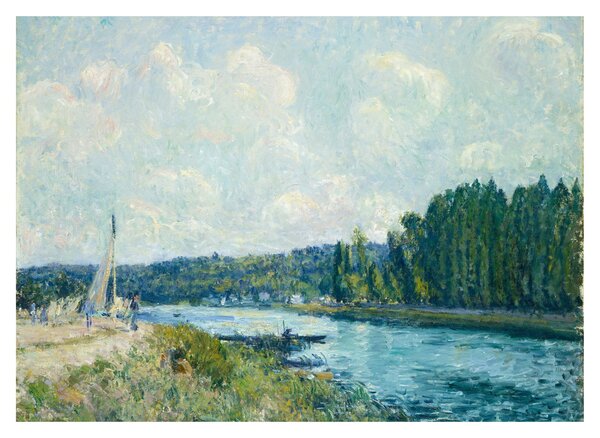 Obraz na szkle - Alfred Sisley, The Banks of the Oise, reprodukcje (70x50 cm)