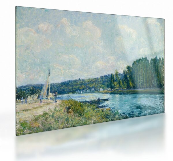 Obraz na szkle - Alfred Sisley, The Banks of the Oise, reprodukcje (70x50 cm)
