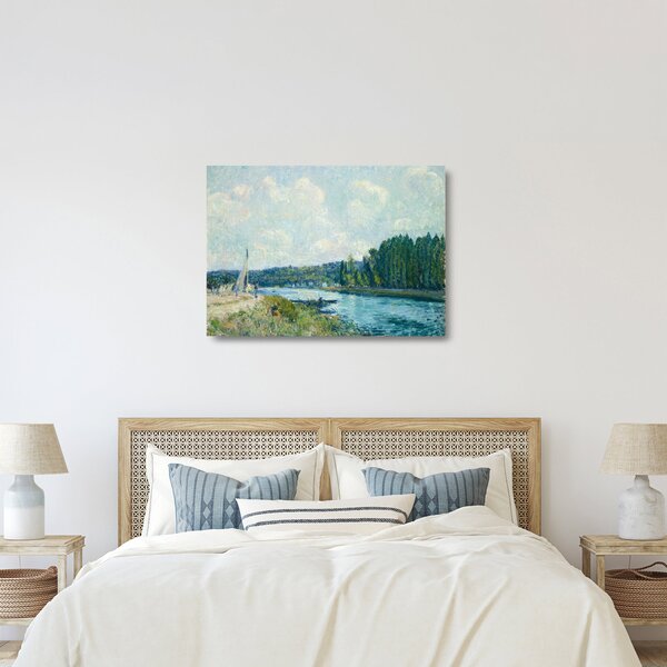 Obraz na szkle - Alfred Sisley, The Banks of the Oise, reprodukcje (70x50 cm)
