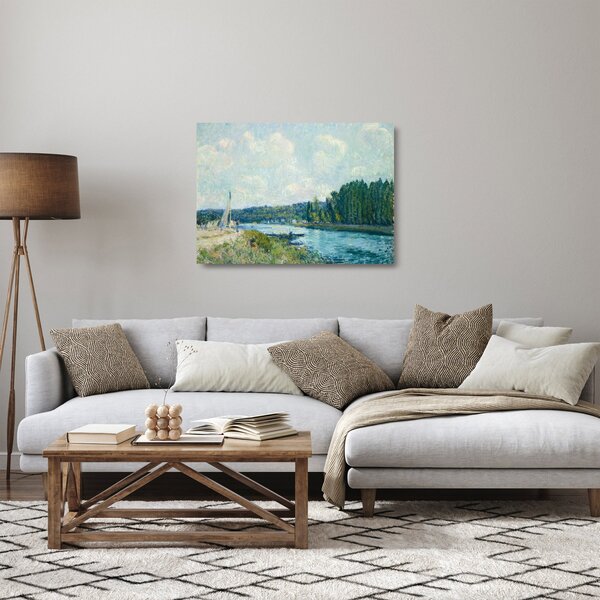 Obraz na szkle - Alfred Sisley, The Banks of the Oise, reprodukcje (70x50 cm)