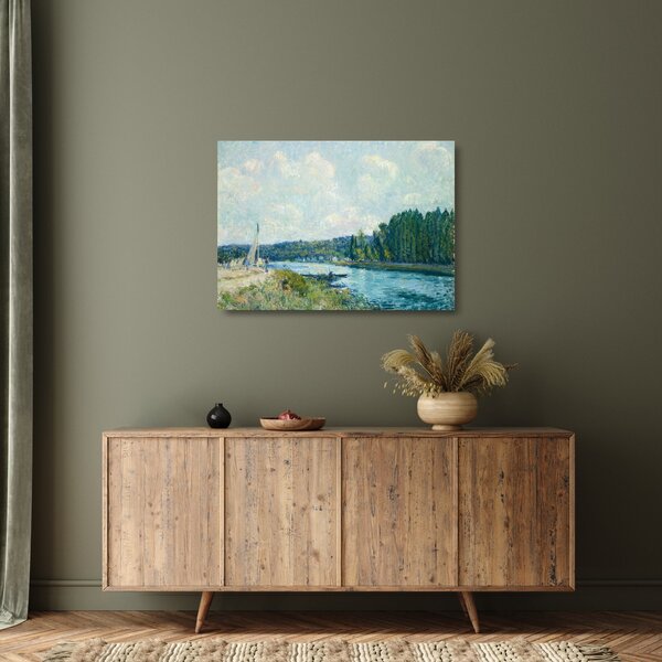 Obraz na szkle - Alfred Sisley, The Banks of the Oise, reprodukcje (70x50 cm)