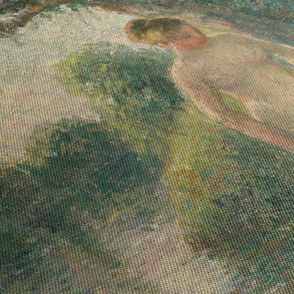 Obraz - Camille Pissarro, The Bather, reprodukcje (z zegarem) (90x30 cm)