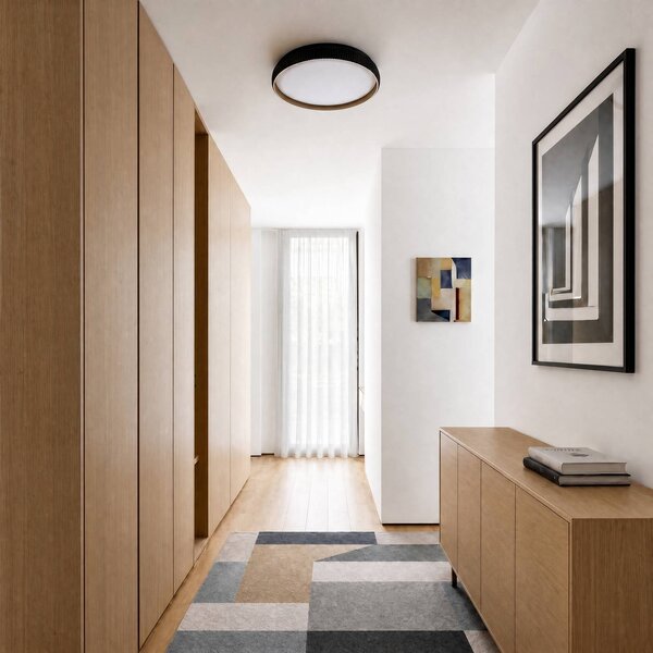 Lampa sufitowa Jovian Lindby, możliwość ściemniania, czarny, salon / jadalnia, tworzywo sztuczne, nowoczesny