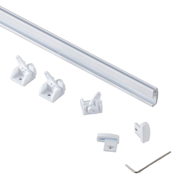 Szyna sufitowa aluminiowa Premium pojedyncza 150cm biała - komplet