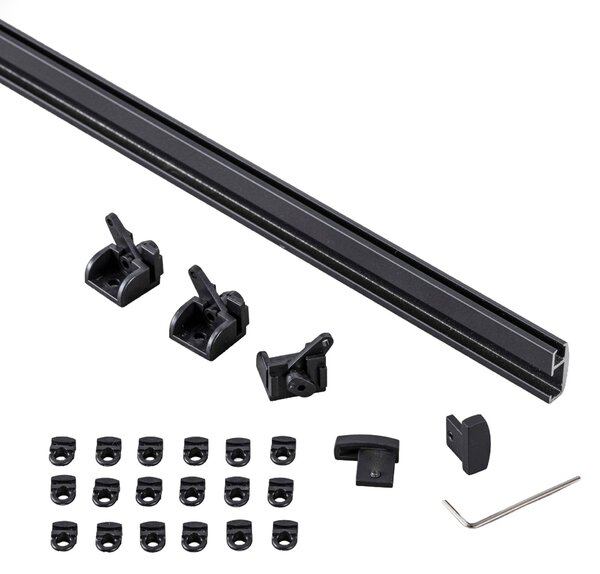 Szyna sufitowa aluminiowa Premium pojedyncza 150cm czarna - komplet