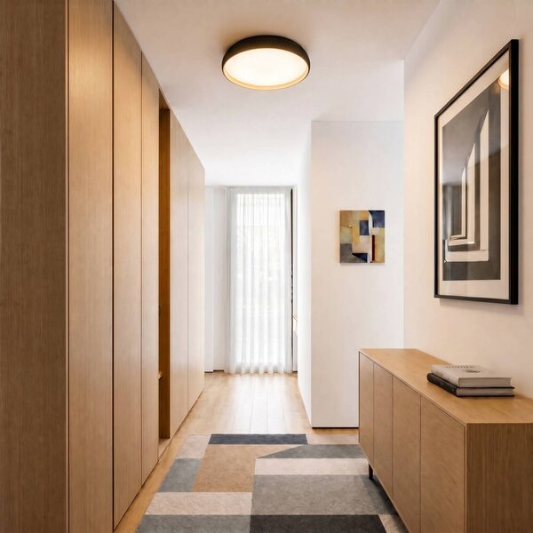 Lampa sufitowa Jovian Lindby, możliwość ściemniania, czarny, salon / jadalnia, tworzywo sztuczne, nowoczesny