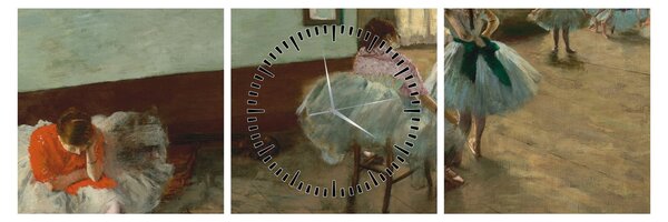 Obraz - Edgar Degas, The Dance Lesson, reprodukcje (z zegarem) (90x30 cm)