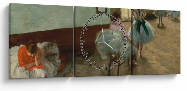 Obraz - Edgar Degas, The Dance Lesson, reprodukcje (z zegarem) (90x30 cm)