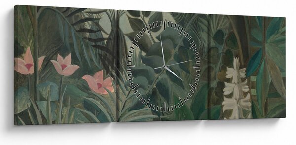 Obraz - Henri Rousseau, The Equatorial Jungle, reprodukcje (z zegarem) (90x30 cm)