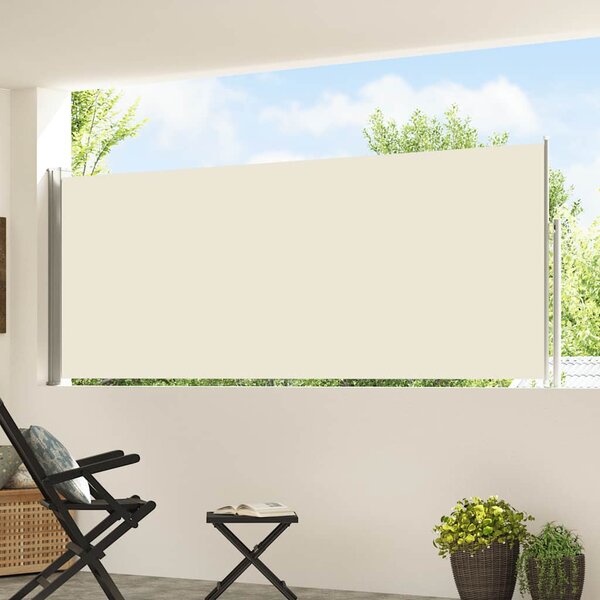 Wysuwana markiza boczna na taras, 120 x 500 cm, kremowa