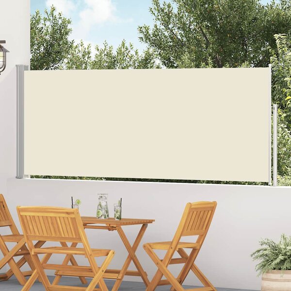 Wysuwana markiza boczna na taras, 120 x 500 cm, kremowa
