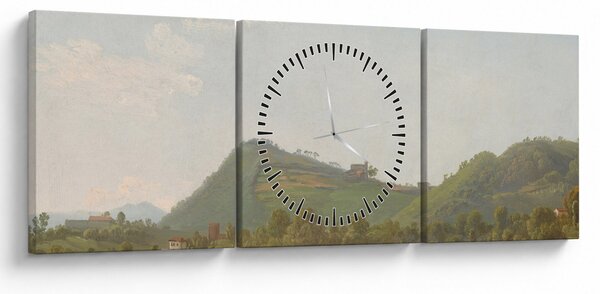 Obraz - Simon Denis, View Near Naples, reprodukcje (z zegarem) (90x30 cm)