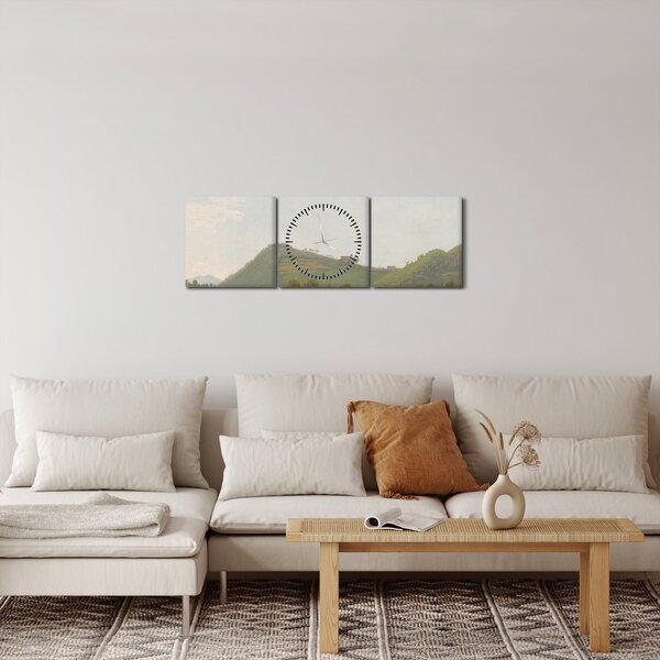 Obraz - Simon Denis, View Near Naples, reprodukcje (z zegarem) (90x30 cm)