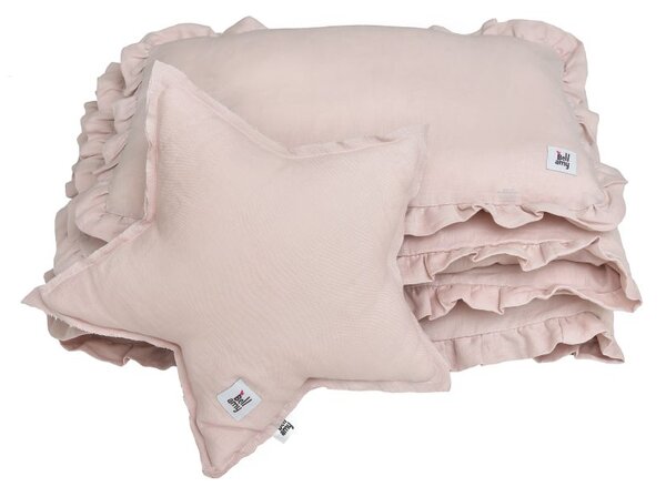 Lniana pościel do łóżeczka DUSTY PINK, roz. M