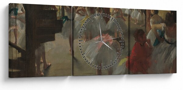 Obraz - Edgar Degas, The Dance Class, reprodukcje (z zegarem) (90x30 cm)