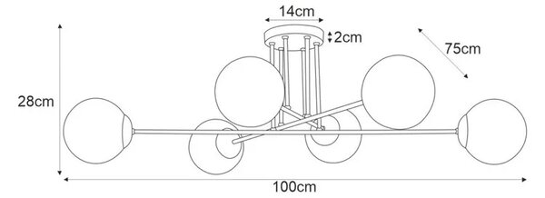 Biała sześciopunktowa elegancka lampa sufitowa - A494 R0-F30