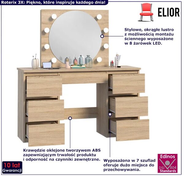 Nowoczesna toaletka z 8 lampkami led K9-D30