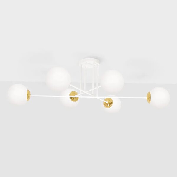 Biała sześciopunktowa elegancka lampa sufitowa - A494 R0-F30