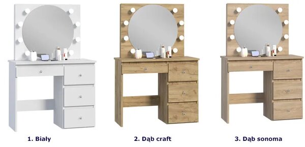 Toaletka w stylu glamour z oświetleniem led N3-G89