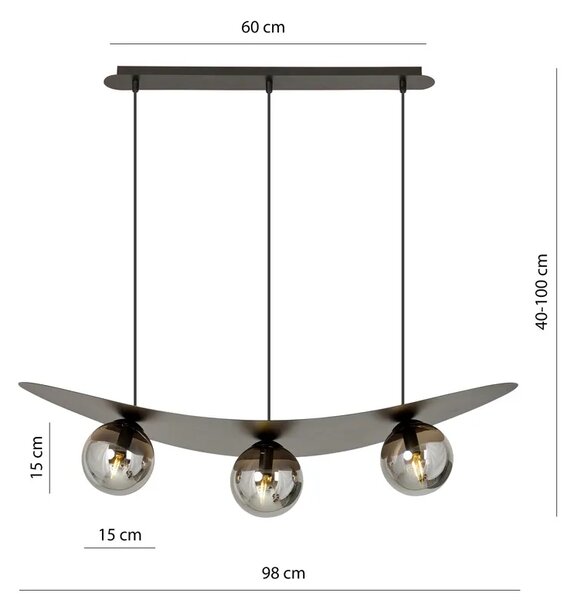 Nowoczesna lampa wisząca z grafitowymi kloszami - D123 E3-R81