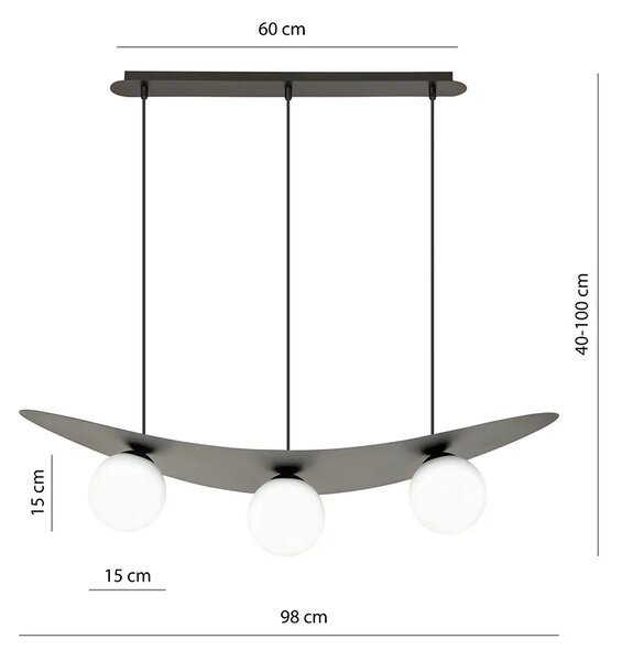 Loftowa lampa wisząca z mlecznymi kloszami - D123 T7-A87