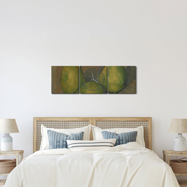 Obraz - Paul Cézanne, Three Pears, reprodukcje (z zegarem) (90x30 cm)