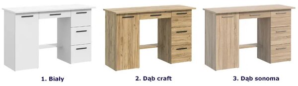Skandynawskie Biurko Z Szufladami I Półkami Dąb Craft M1-M80