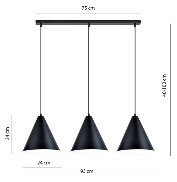 Czarno-złota wisząca lampa nad stół - 4X D122 A9-A47