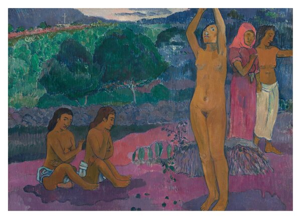 Obraz na szkle - Paul Gauguin, The Invocation, reprodukcje (70x50 cm)