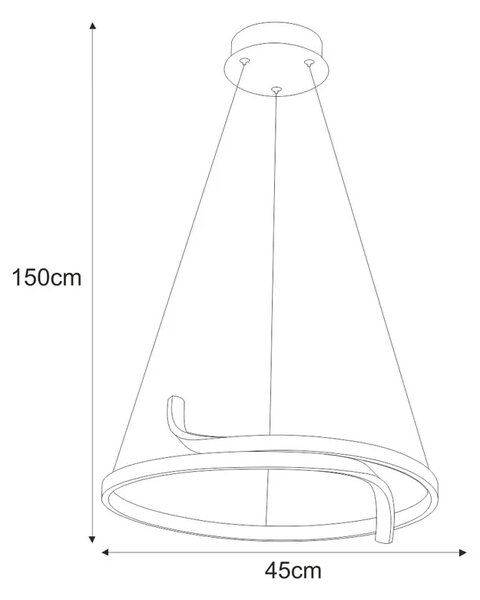Czarna nowoczesna lampa wisząca ledowa nad stół W3-B42