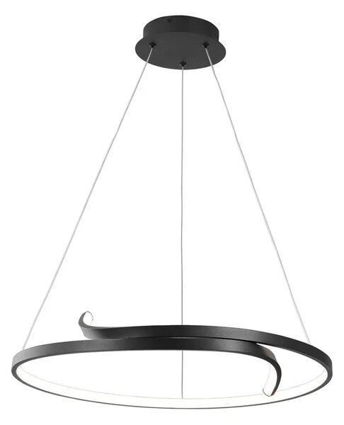 Czarna dekoracyjna lampa okrąg LED nad stół - 3X A500 L1-K93