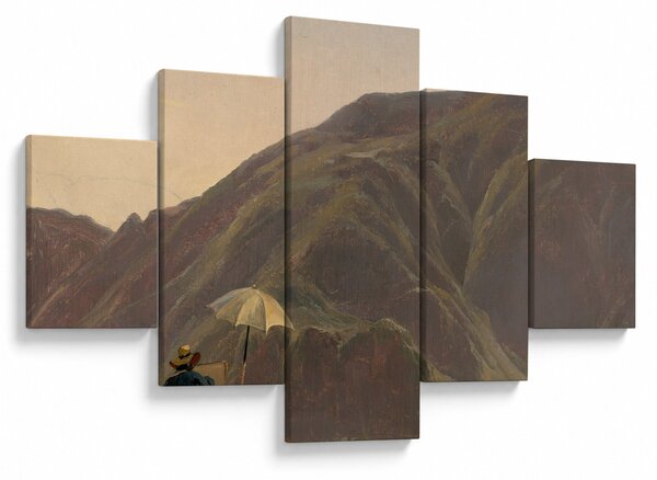 Obraz - Jules Coignet, View of Bozen with a Painter, reprodukcje (125x70 cm)