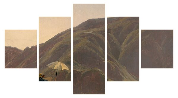 Obraz - Jules Coignet, View of Bozen with a Painter, reprodukcje (125x70 cm)